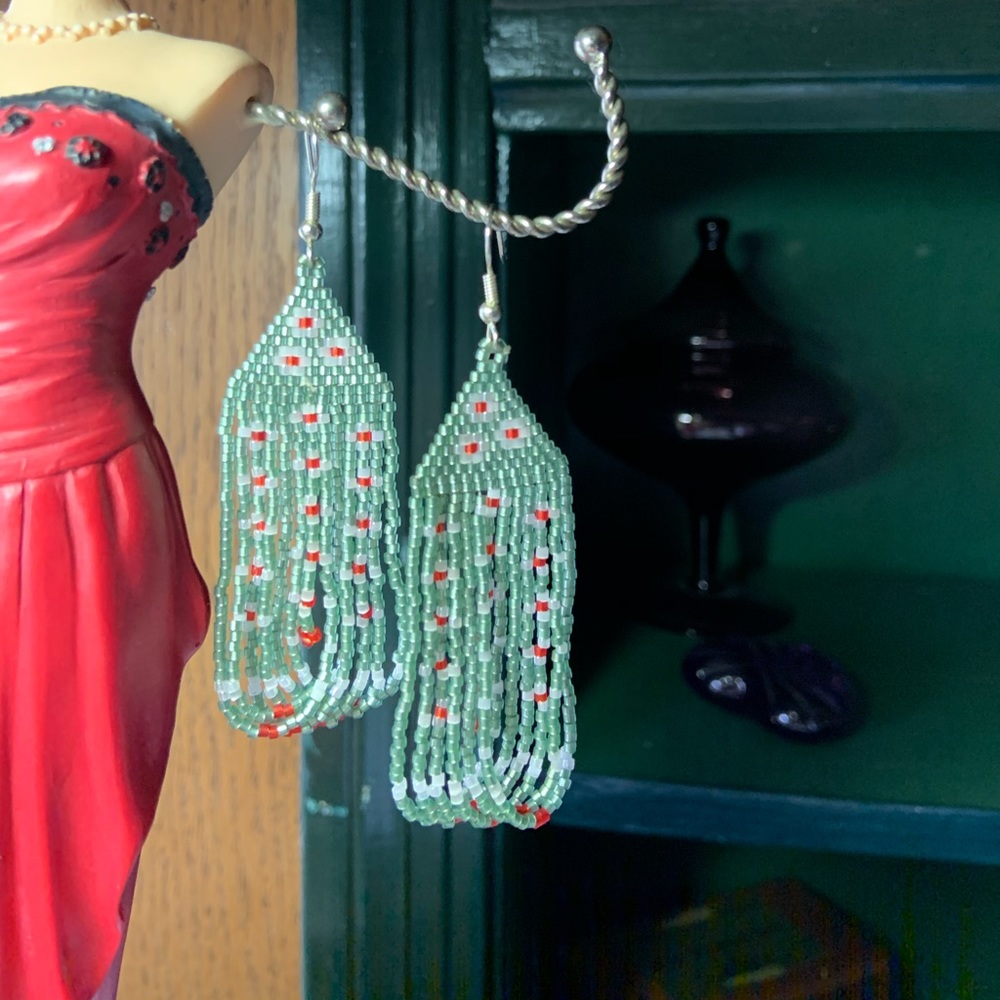 Handmade Glass Seed Bead Earrings
